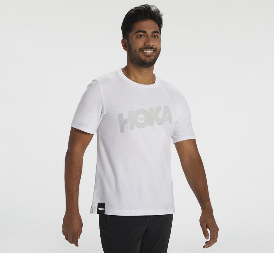 Hoka One One Tee Mens White - Brand - 86192FUSY